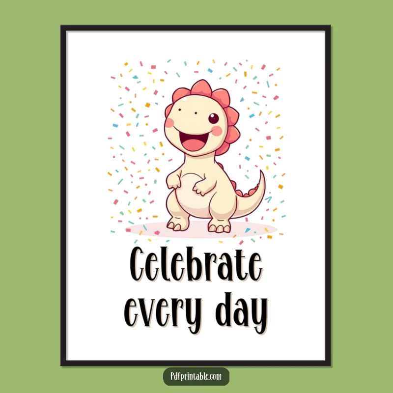 Funny Confetti Dino Printing Poster: Bring Vibrant Joy and Humor to Your Walls