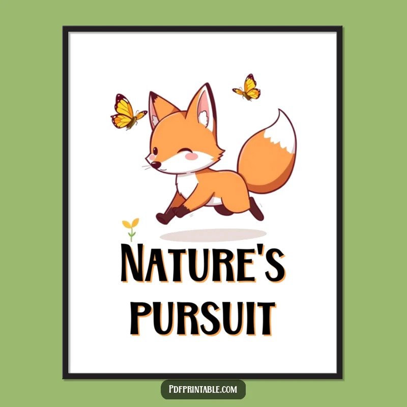 Funny Fox Butterfly Poster: Bring Whimsical Charm To Your Walls