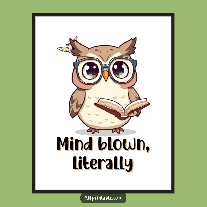 Funny Owl Glasses Book Poster: Bring Scholarly Humor To Your Walls