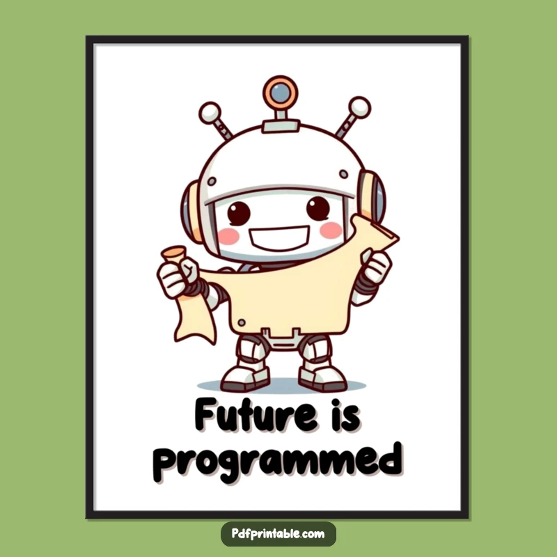 Funny Robot Scroll Poster: Hilarious Wall Art for Tech Enthusiasts and History Buffs