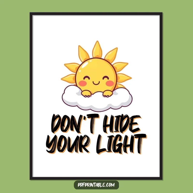 Funny Sun and Cloud Poster: Bring Sunny Vibes to Your Space Instantly