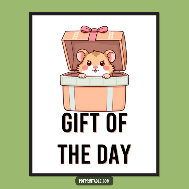 Funny Hamster Gift Box Poster: Hilarious Wall Art for a Curious Space