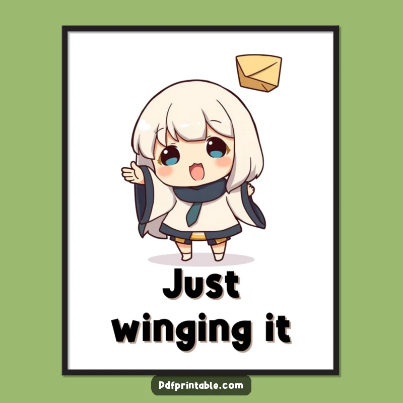 Funny Wall Art: Character s Playful Toss, Humorous Funny Gift Poster