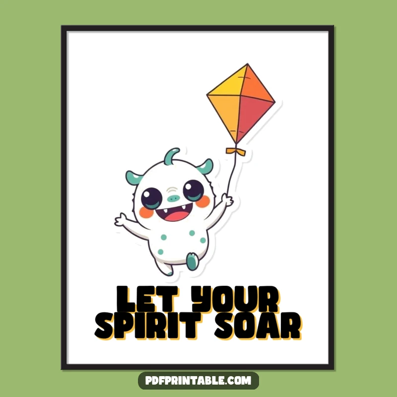 Funny Monster Kite Poster: Bring Playful Energy to Your Walls