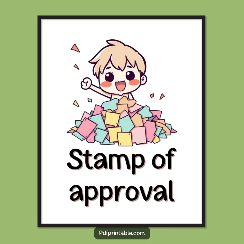 Funny Office Stamper Poster - Motivational Paper Piler Funny Art