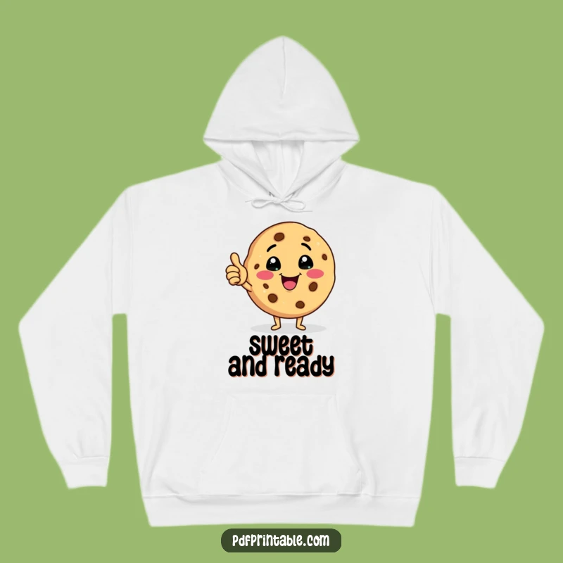 Cozy Funny Cookie Character Hoodie: Warm Up with a Winking Treat