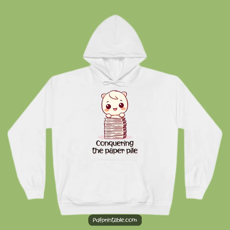 Cozy Funny Kawaii Organizer Hoodie: Stay Warm and Efficient with this Happy Stamper