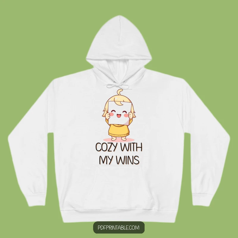 Funny Printing Character Hoodie: Cozy Achievement, Fresh Page, Hilarious Gift