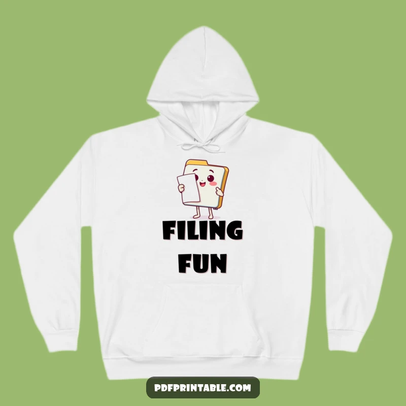 Cozy Funny Folder Hoodie: Document Flourish - Warm & Humorous Office Gear