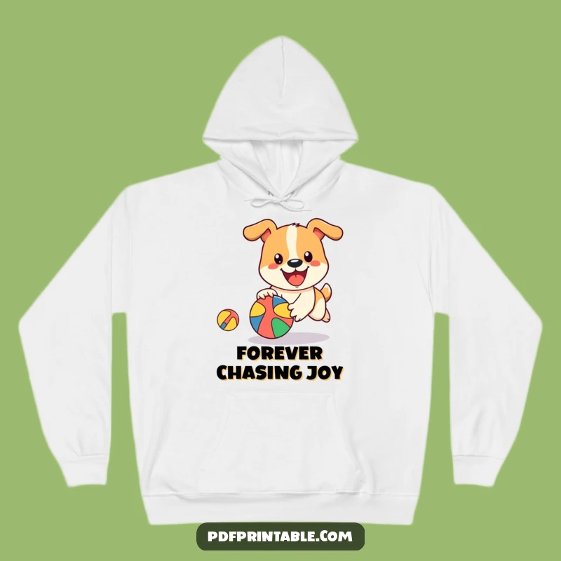 Funny Dog Ball Hoodie: Cozy Chase, Playful Pup, Warm Funny Gift