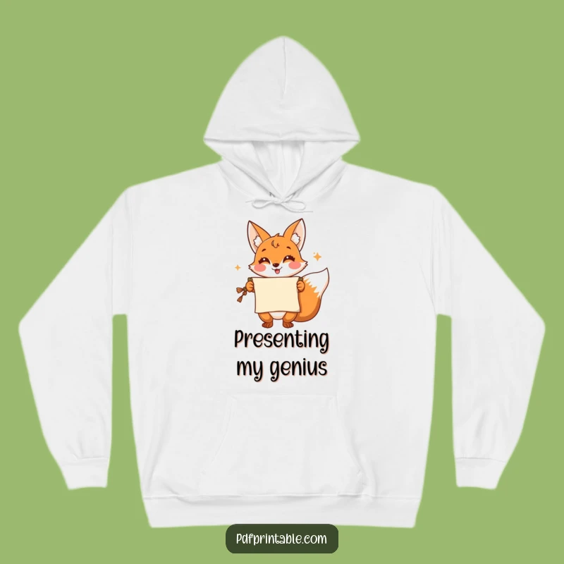 Funny Fox Hoodie: Clever Presenter with Scroll, Cozy and Hilarious Funny Gift