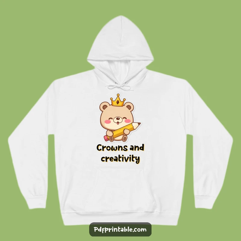 Funny Giggling Bear King Hoodie: Cozy Royal Humor for Creative Minds, A Perfect Funny Gift!