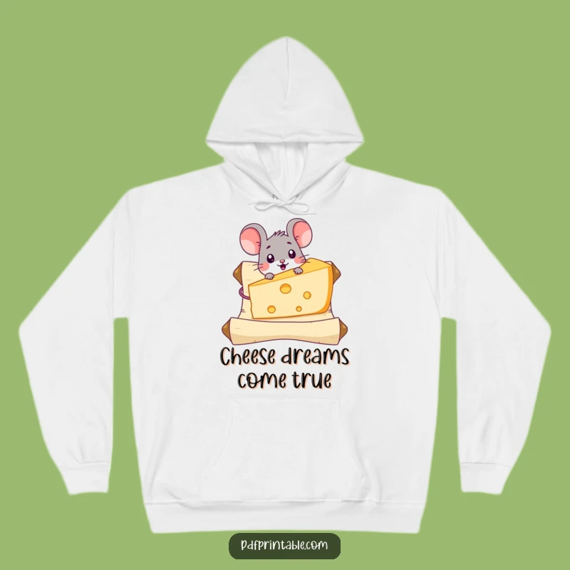 Funny Mouse Cheese Hoodie: Cozy Surprise, Giant Gruyere, Warm Funny Gift