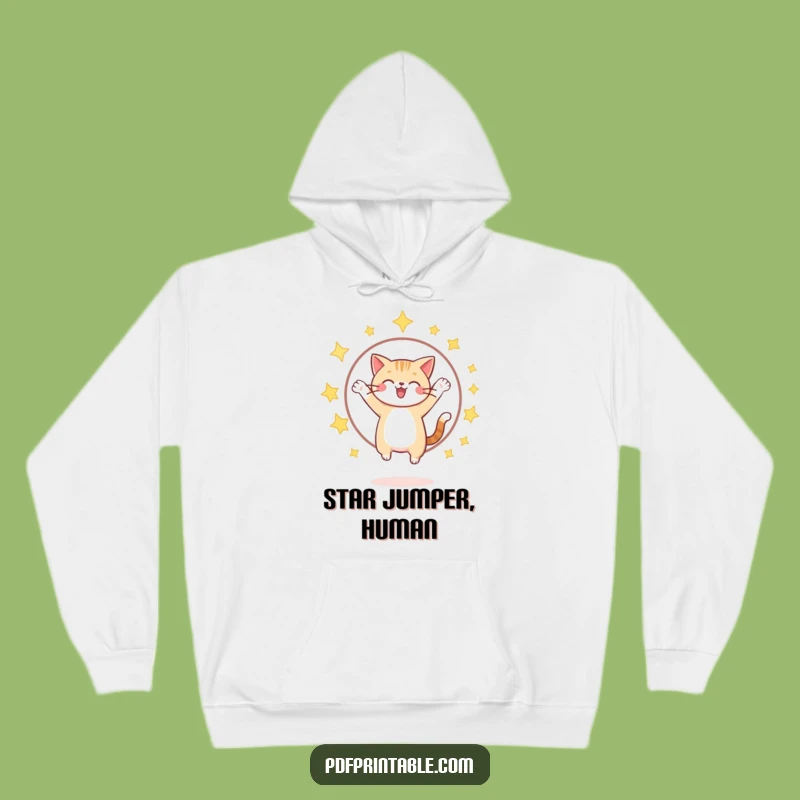 Funny Cat Star Hoop Hoodie: Cozy Up With Cosmic, Hilarious Comfort