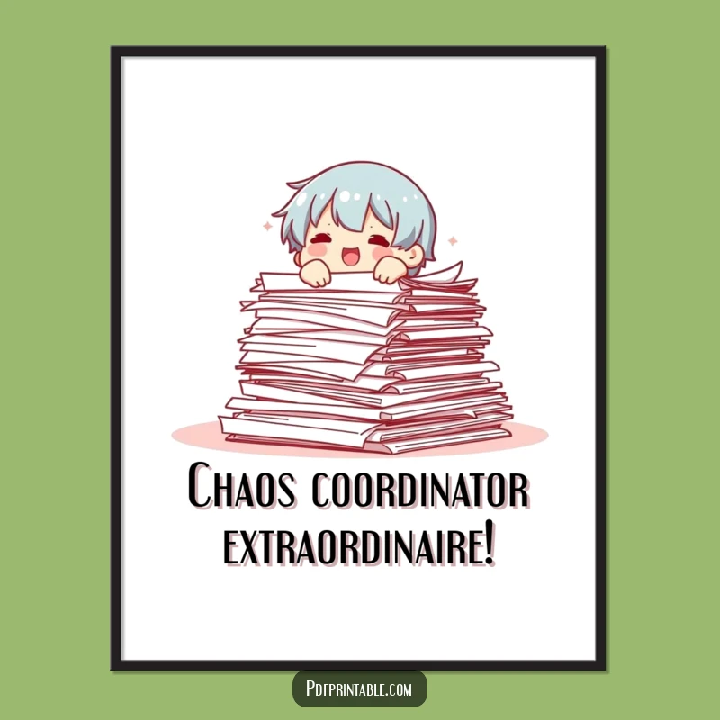 Funny Free Printable Wall Art: Paper Avalanche Humor - Quirky Downloadable Decor