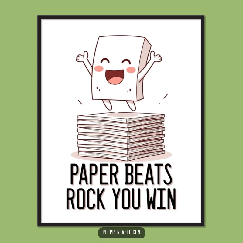 Free Printable Wall Art: Leaping Paper Character for DIY Whimsical Home Decor Download