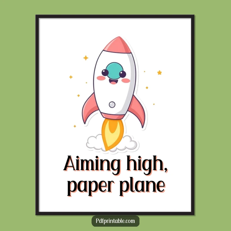 Free Printable Wall Art: Rocket Adventure for Whimsical, Downloadable Home Decor