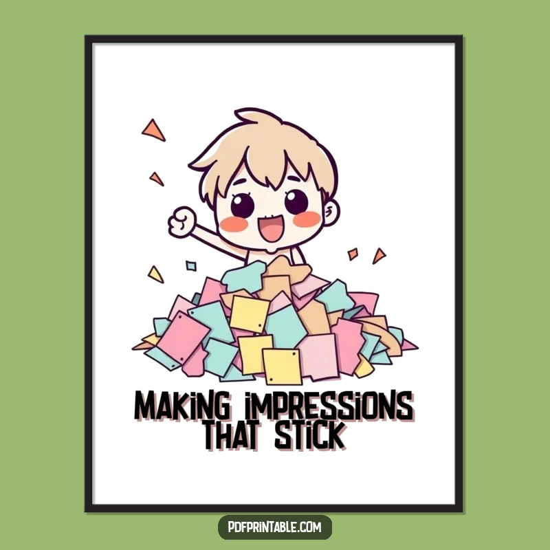 Funny Free Printable Wall Art: Stamping Character Joyful DIY Digital Download