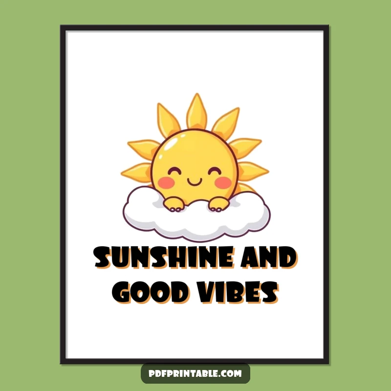 Funny Free Printable Wall Art: Sunny Cloud Peek - Cheerful Downloadable Decor!