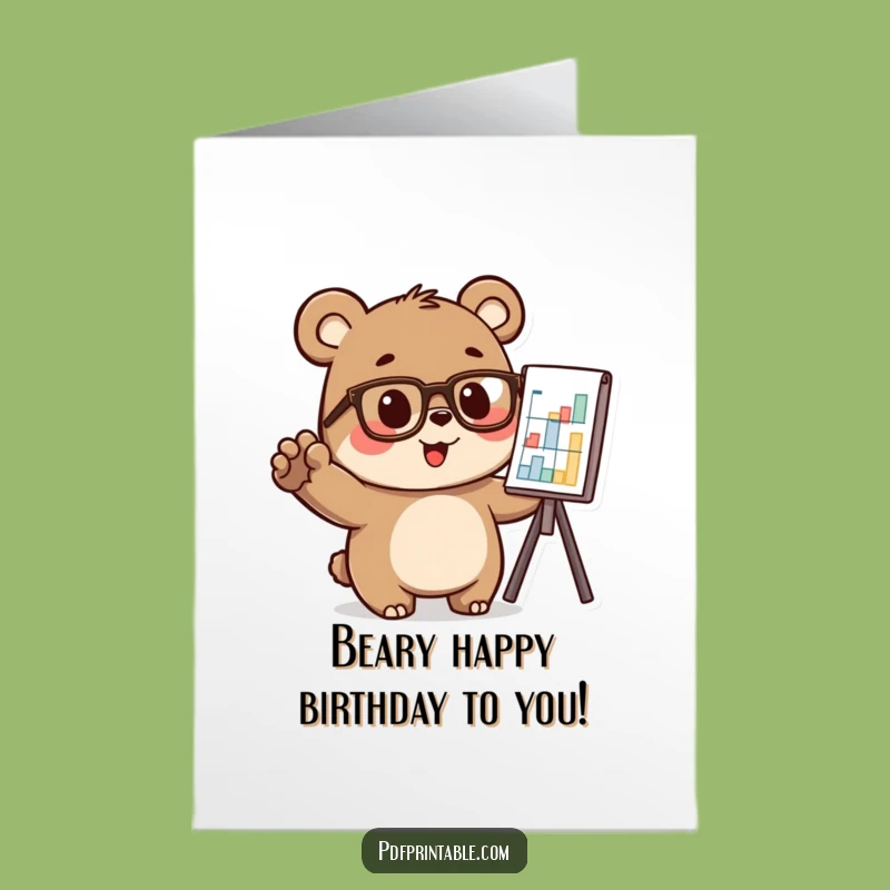 Free Printable Bear Birthday Card: Smart Fun for a Hilarious Downloadable Gift