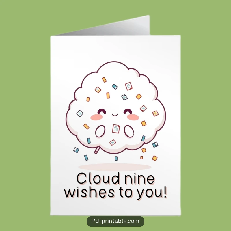 Free Printable Birthday Card: Cloud Raining Docs - Funny & Unique Downloadable Gift