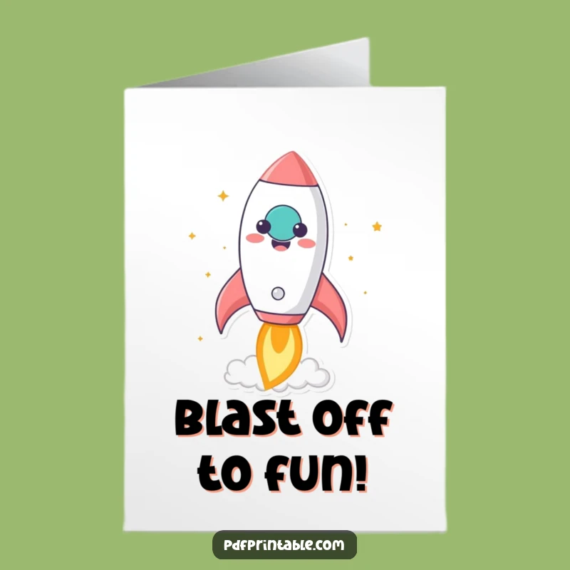 Free Printable Birthday Card: Rocket Launch for an Epic, Downloadable Birthday Adventure