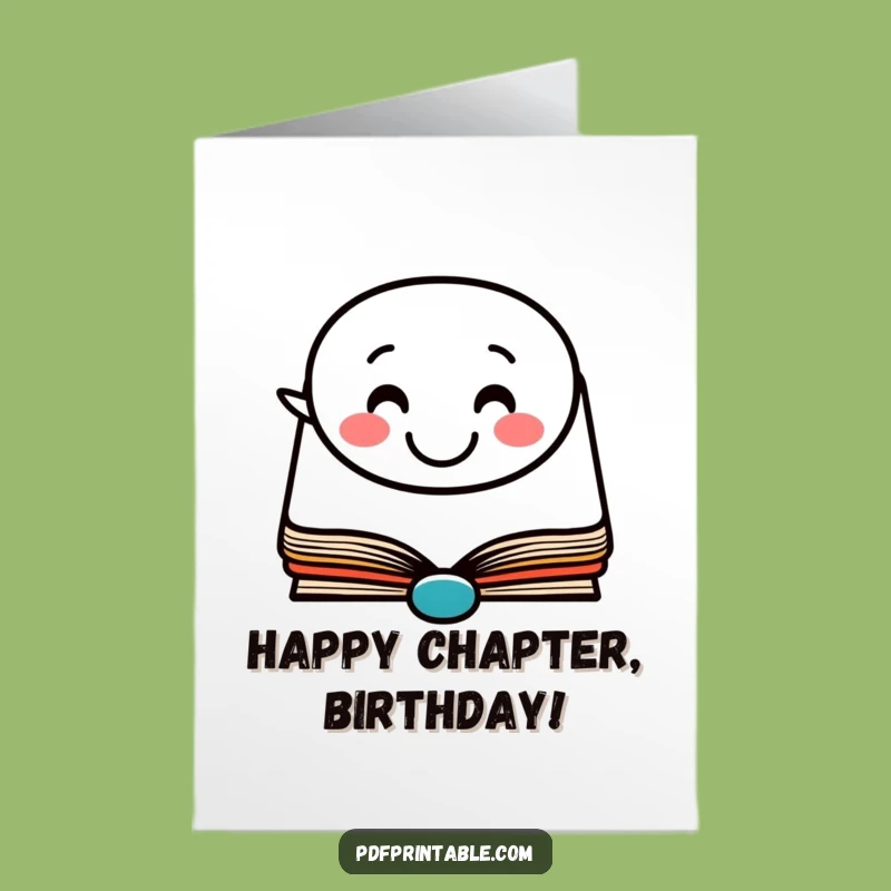 Free Printable Birthday Card: Happy Book Character - Smile Downloadable Greeting!