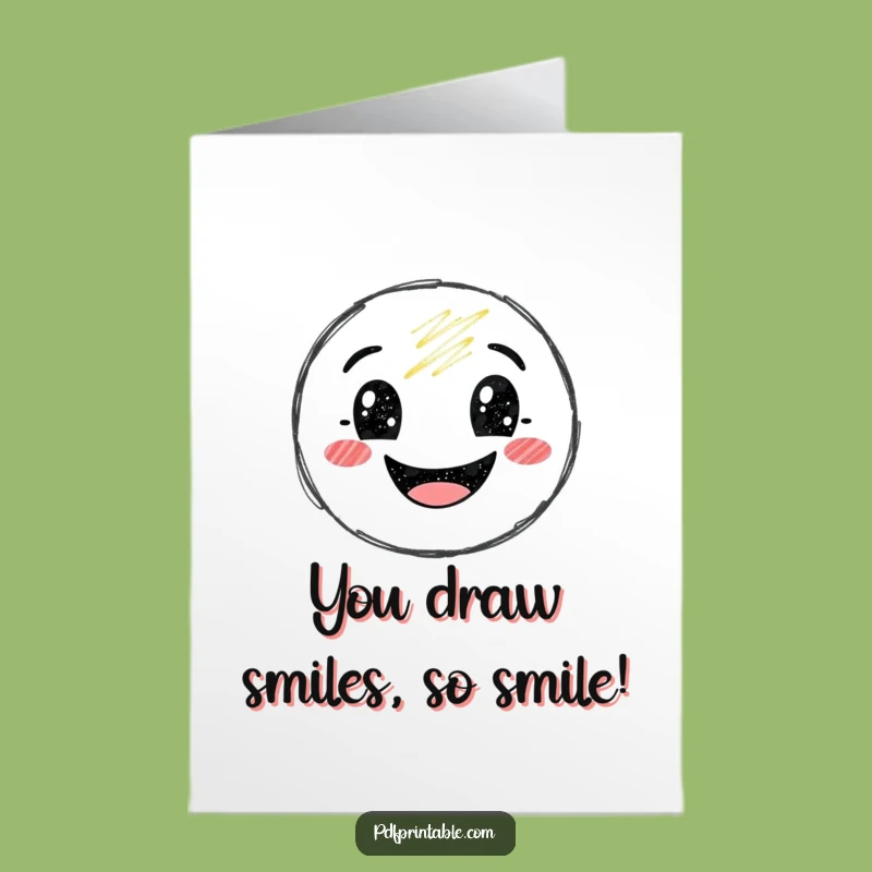 Free Printable Birthday Card: Funny Crayon Smile, Downloadable DIY Gift for Laughs