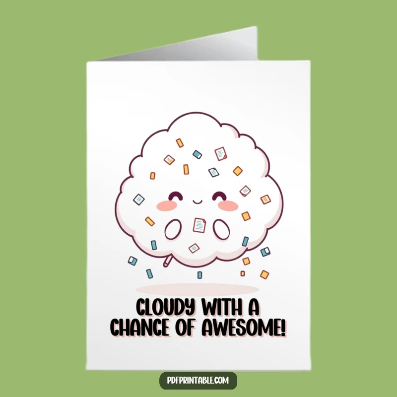 Free Printable Congrats Card: Cloud Raining Docs - Humorous Downloadable & DIY Gift