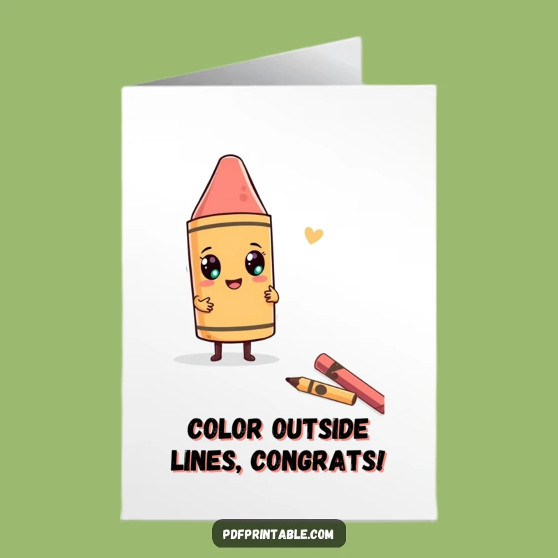Free Printable Congrats Card: Big Crayon Celebration - Downloadable DIY Funny Gift