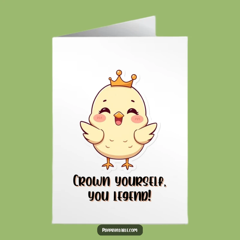 Free Printable Congrats Card: Happy Chick Royal Win, Downloadable Gift!