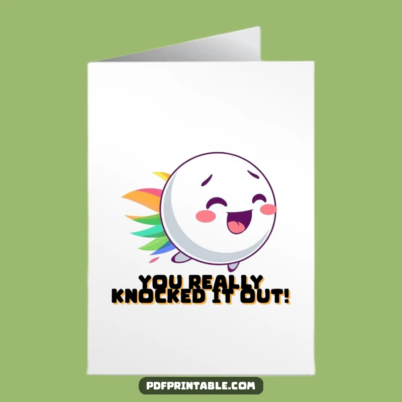 Free Printable Congrats Card: Bouncy Ball Color Streak, Fun Downloadable