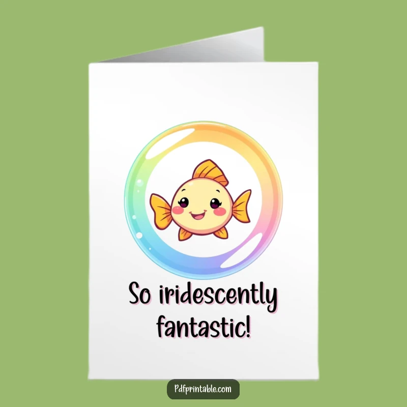 Free Printable Congrats Card: Fish Rainbow Bubble Success, Downloadable Gift!