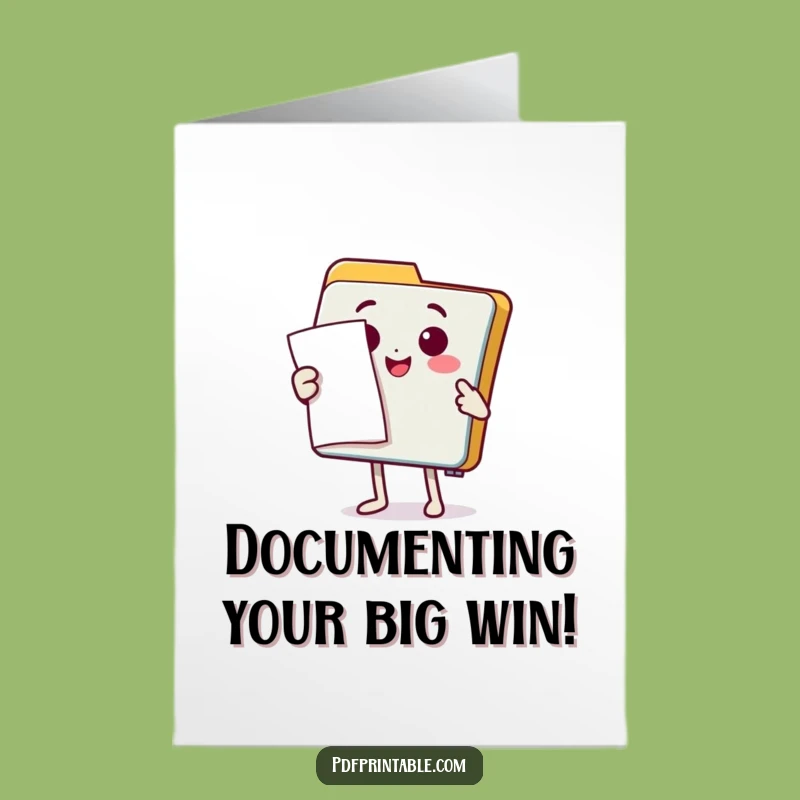 Free Printable Congrats Card: Folder's Document Reveal - Humorous Downloadable & DIY Gift