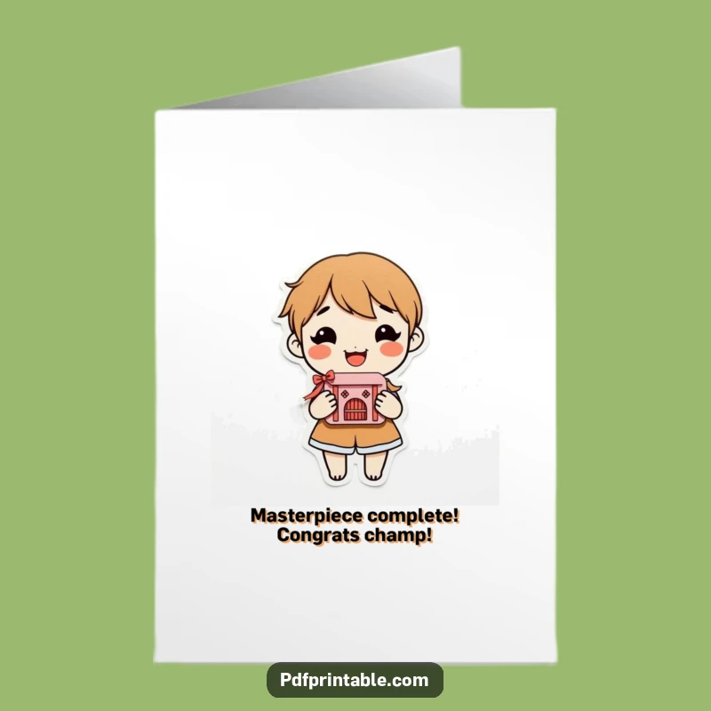 Free Printable Congrats Card: Masterpiece Craft - Downloadable DIY Funny Gift