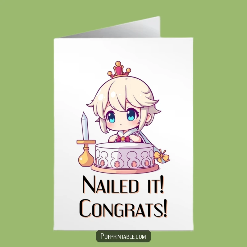 Free Printable Congrats Card: Proud Character Creation, Funny Downloadable Gift Idea