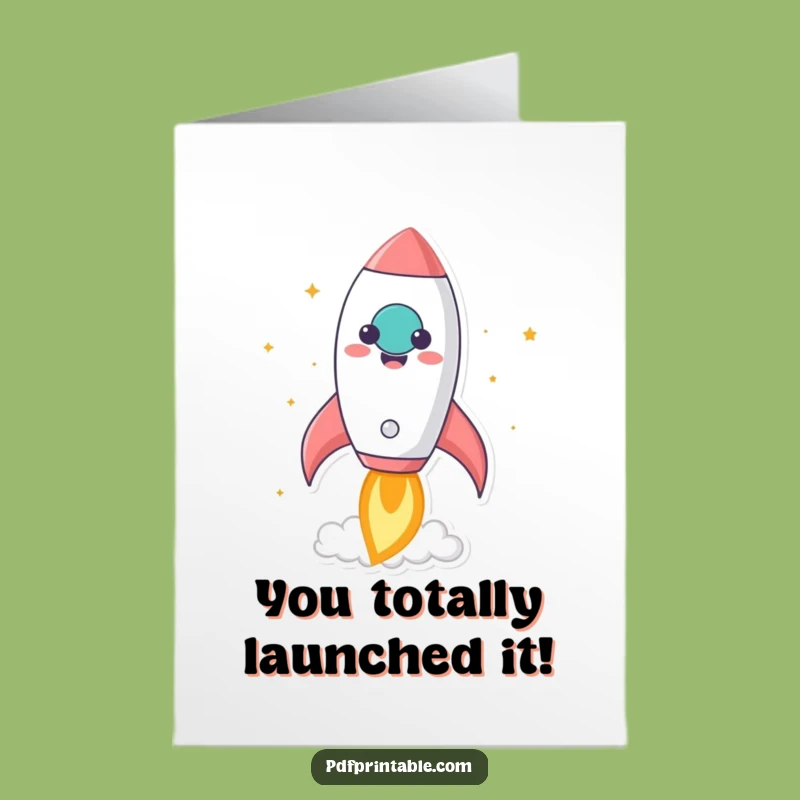 Free Printable Congrats Card: Rocket Success for a Stellar, Downloadable Achievement