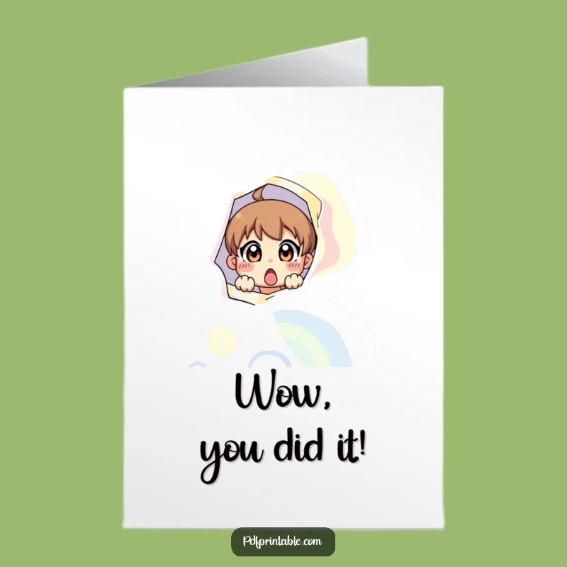 Free Printable Congrats Card: Surprise Reveal Character, Fun Downloadable Gift