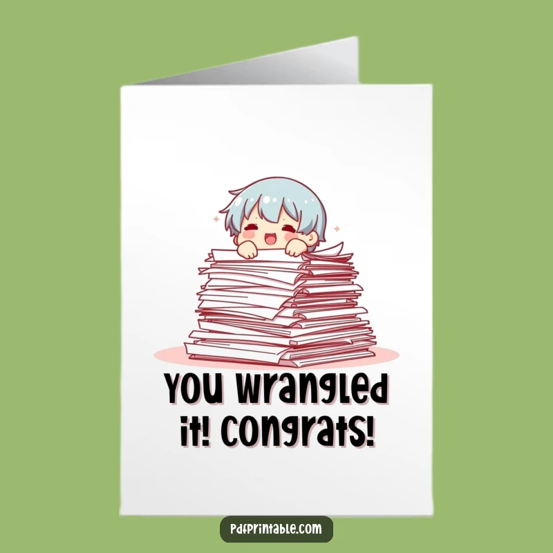 Hilarious Free Printable Congrats Card: Paperwork Overload Winner - Downloadable Gift