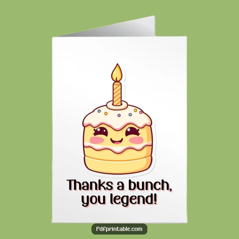 Free Printable Thank You Cake Card: Sweet Downloadable Expressing Gratitude