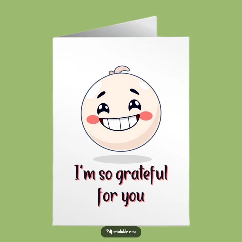 Free Printable Thank You Card: Bouncy Ball Expressing Thanks with Enthusiasm