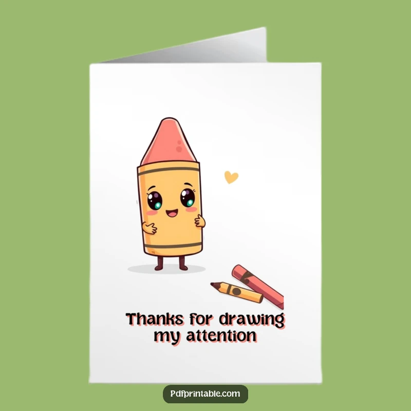 Free Printable Thank You Card: Giant Crayon Thanks - Downloadable DIY Funny Gift