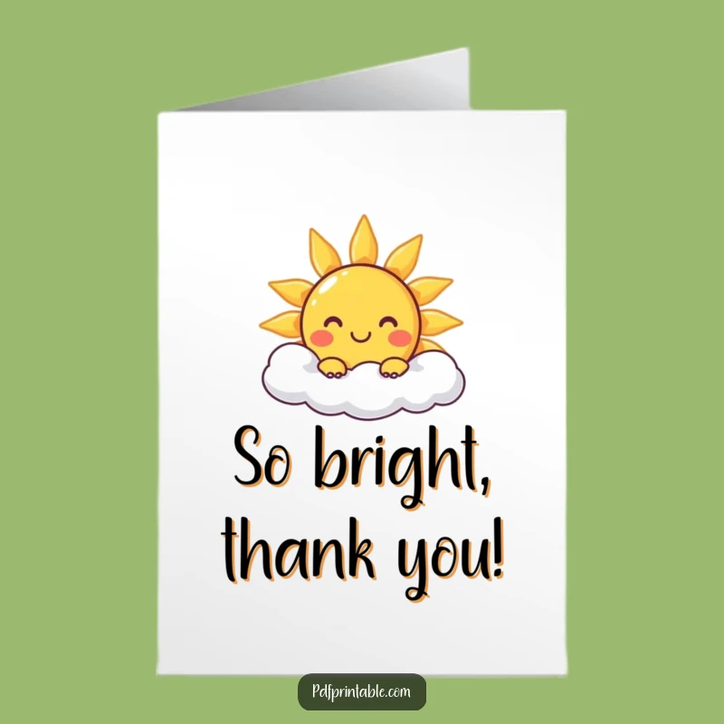 Free Printable Thank You Card: Sunny Smiles - Grateful Downloadable Greeting!