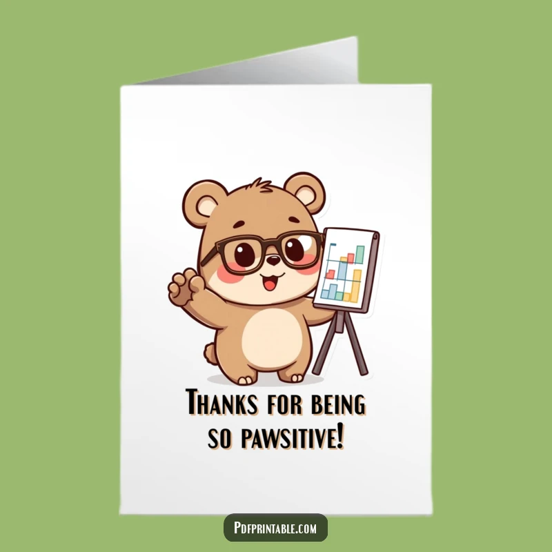 Free Printable Bear Thank You Card: Insightful Thanks for a Humorous Downloadable Gift