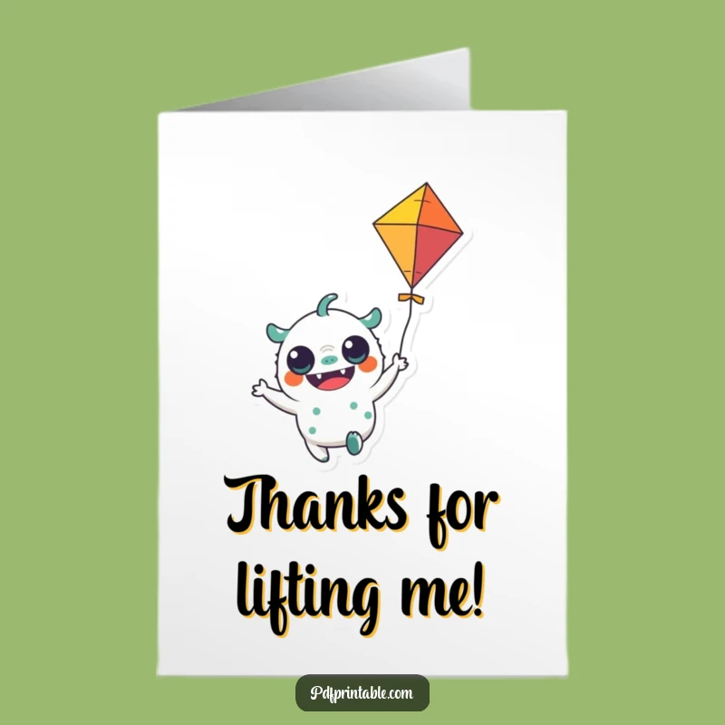 Free Printable Thank You Card: Monster Kite Flyer - Thanks Soaring High Download!