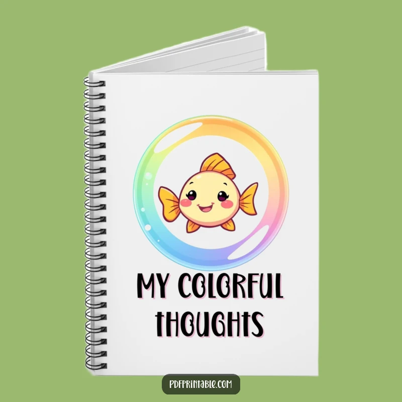 Funny Fish Rainbow Bubble Notebook: Journal Your Joy, Smiling Swimmer Inside, Ideal Funny Gift!