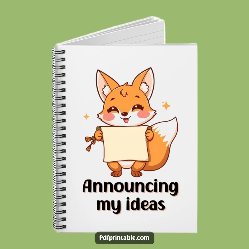 Funny Fox Notebook: Clever Presenter with Scroll, Perfect Funny Gift for Ideas