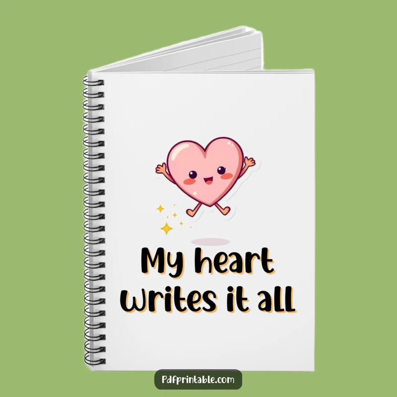 Funny Jumping Heart Notebook: Record Your Sparkly Thoughts!