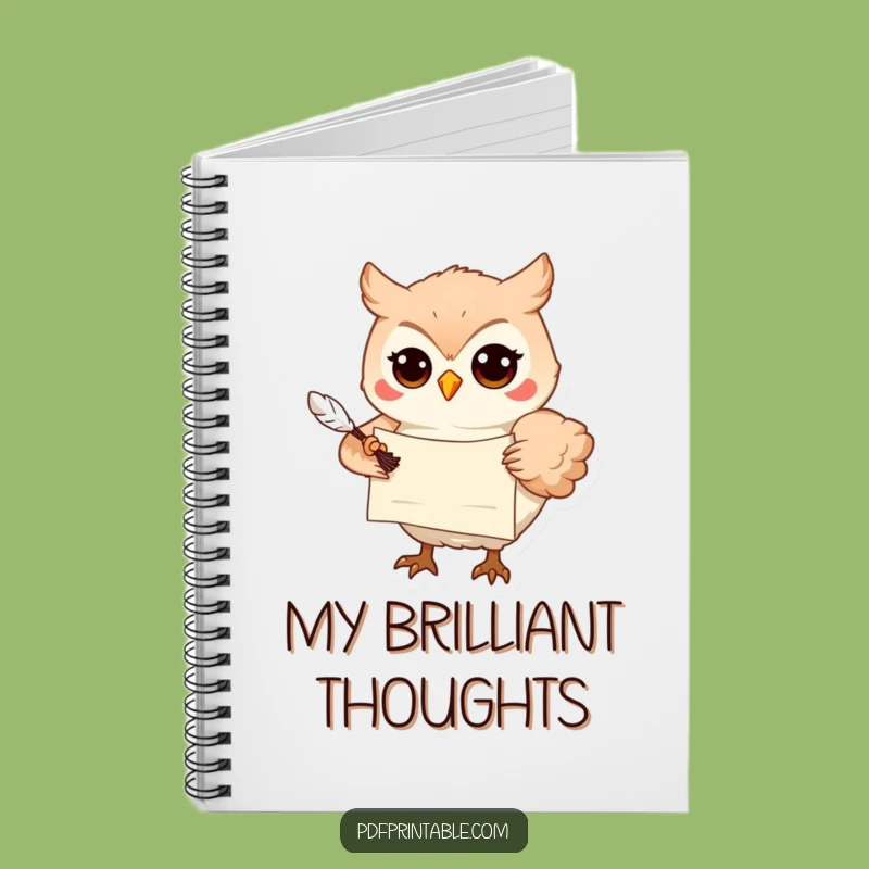 Funny Owl Notebook: Wise Messenger with Scroll, Perfect Funny Gift for Ideas