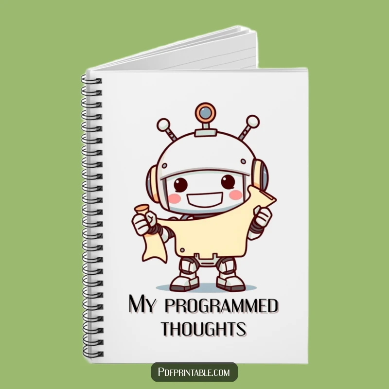 Funny Robot Scroll Notebook: Hilarious Journal for Tech Ideas and Stories